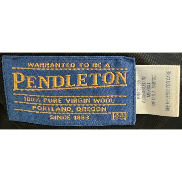 Pendleton Mens Blazer 44 Gray Tweed Wool – Black Suede Elbow Patches & Shoulder - Picture 4 of 14